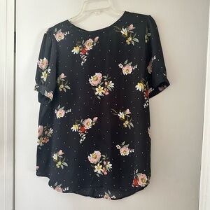 LOFT Floral Button-Up Blouse, M